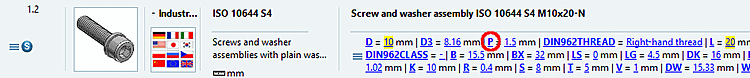 Exemple : Cliquer sur la variable "P".