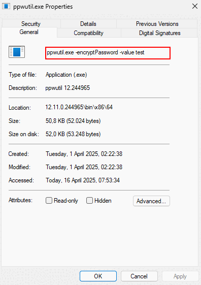 Propriétés de ppwutil.exe