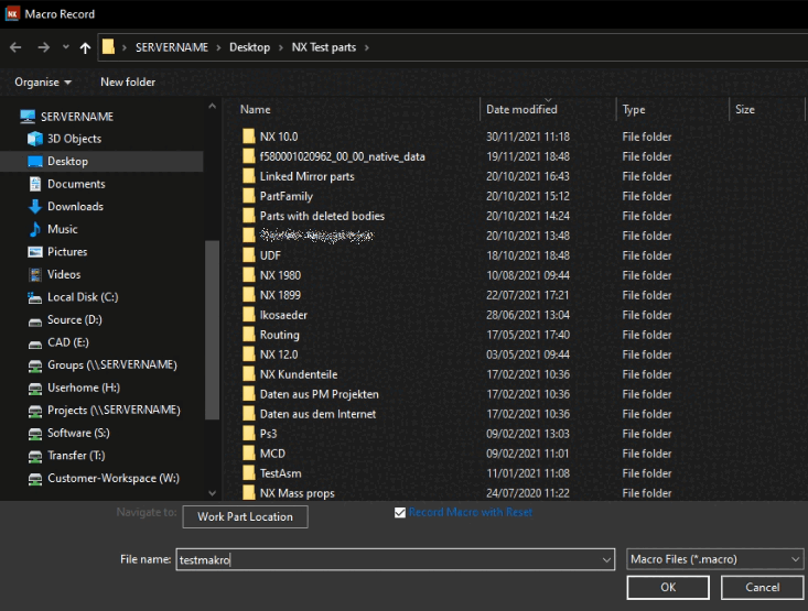 Dialogue "Macro Record