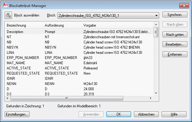 PARTsolutions standard attributes