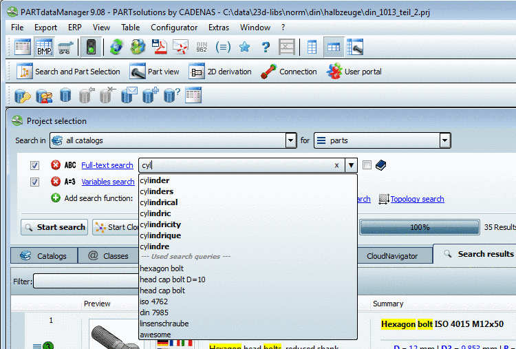 Suggestion list of autocompletion