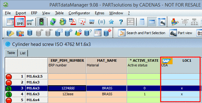 Display of internal value