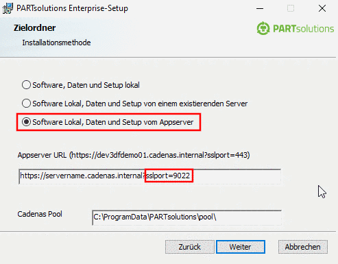 Example: Software local, Data and Setup from Appserver (in other words the RemoteFileSystem is used)