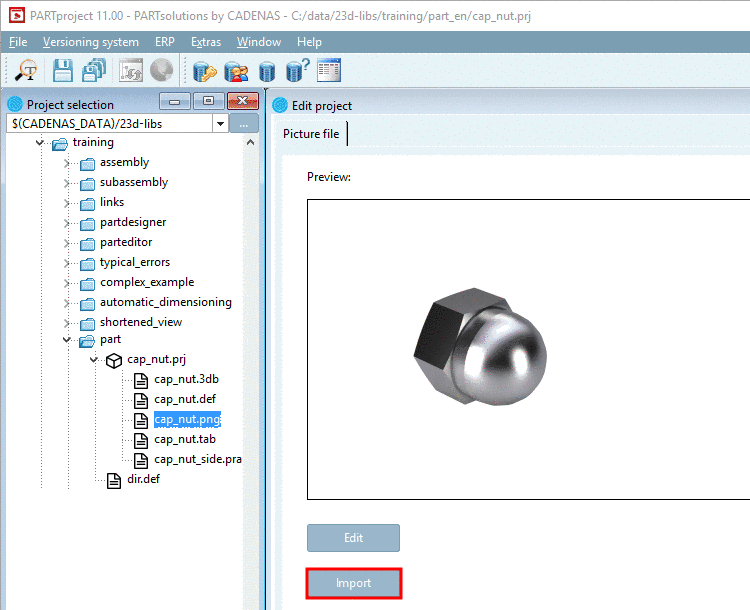 Import preview images on project level