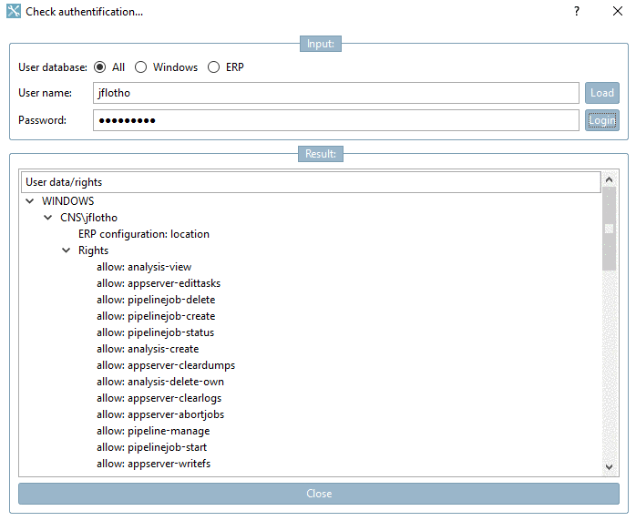 Check authentification...