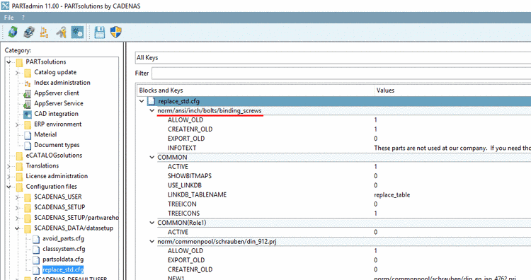 Example: Settings on directory level: ALLOW_OLD=0 + INFOTEXT