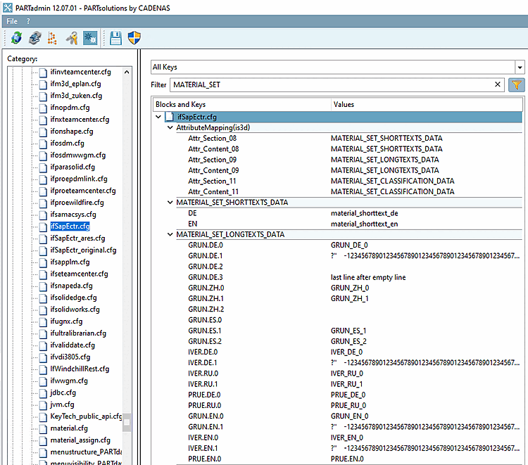Blocs [MATERIAL_SET_SHORTTEXTS_DATA] et [MATERIAL_SET_LONGTEXTS_DATA].