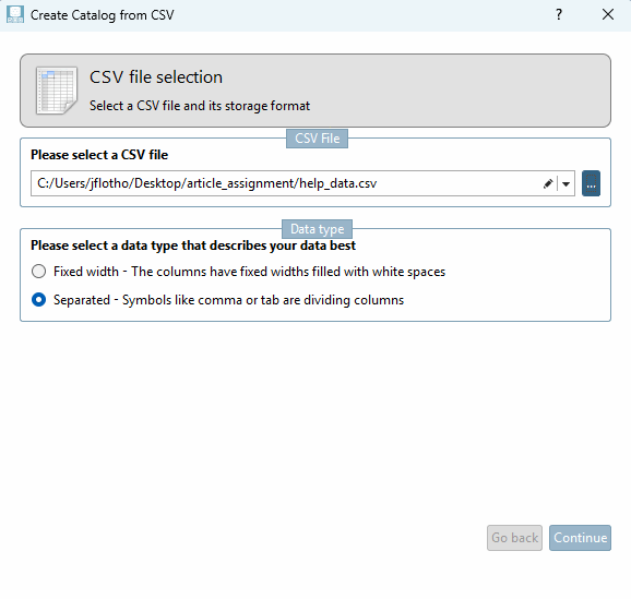 Déterminer le fichier CSV