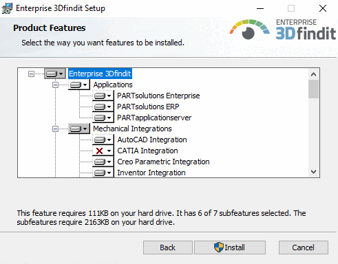 Configuration d'Enterprise 3Dfindit