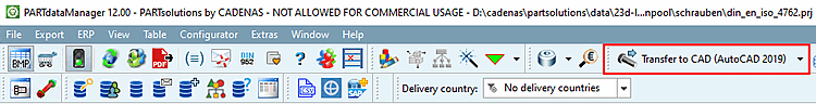 Transfert vers CAO (AutoCAD)