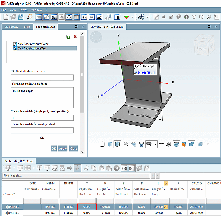 Vue 3D dans PARTdesigner