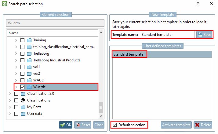 Sélection du chemin de recherche [Search path selection]