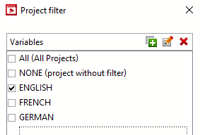 Filtre de projet [Project filter]