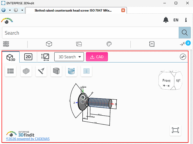 Vue 3D [3D view] dans 3Dfindit