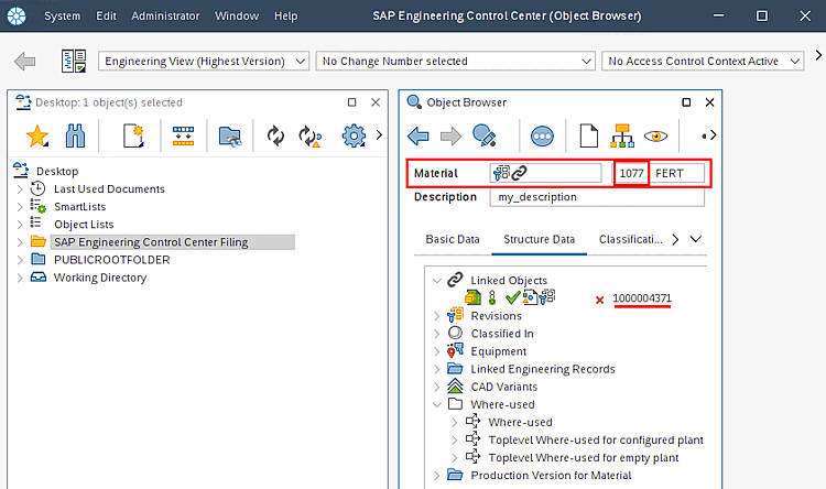 Matériel dans Object Browser