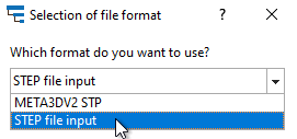 Sélection du format de fichier [Selection of file format]