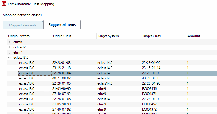 Mappings de "eclass 13.0" à "eclass 14.0