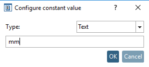 Configurer une "valeur constante [Constant Value]".