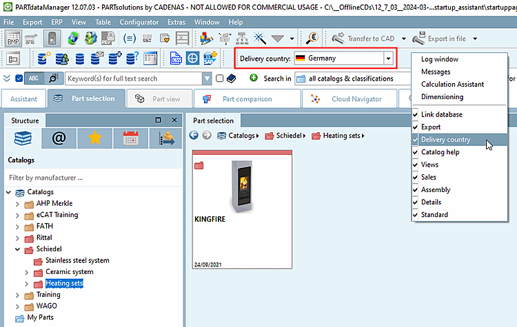 Pays de livraison [Delivery country]