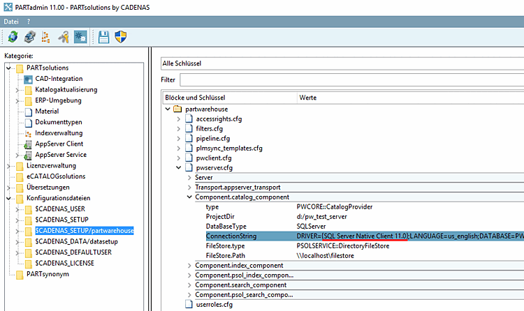 Exemple : "DRIVER={SQL_DRIVER={SQL Server Native Client 11.0} ;..."