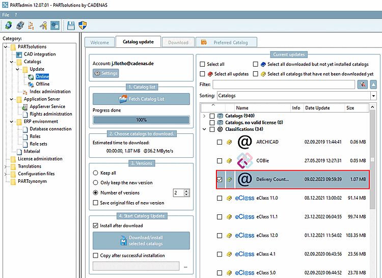 Classification "Delivery Countries