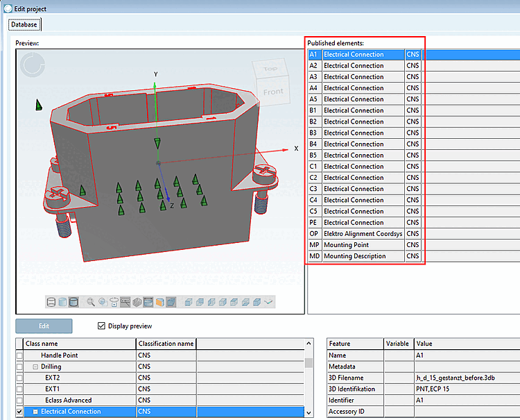 Points d'attache classés