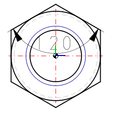 Exemple d'écrou hexagonal 2D