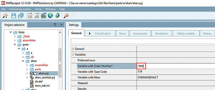 Exemple de projet sans domaines de valeurs dans PARTproject