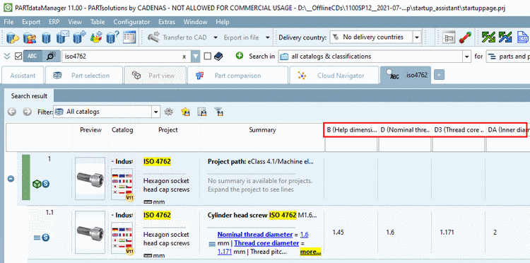 Check out projects: On the left initial situation - On the right result