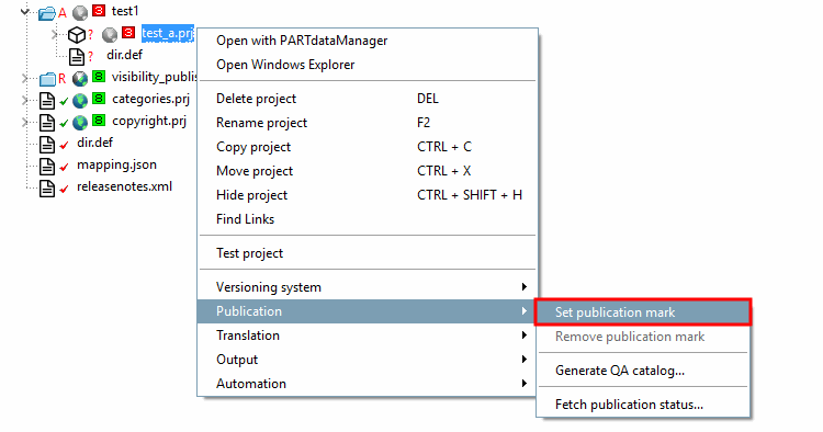 Placer un marqueur de publication [Set publication mark]