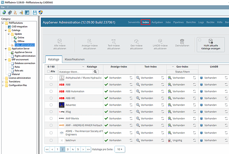 Administration AppServer > Index