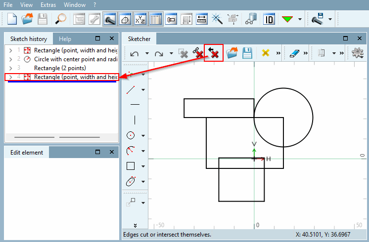 Affichage des événements Supprimer la dernière étape [Delete last step]