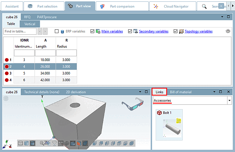 PARTdataManager > Références [Links] > Accessoires [Accessories]