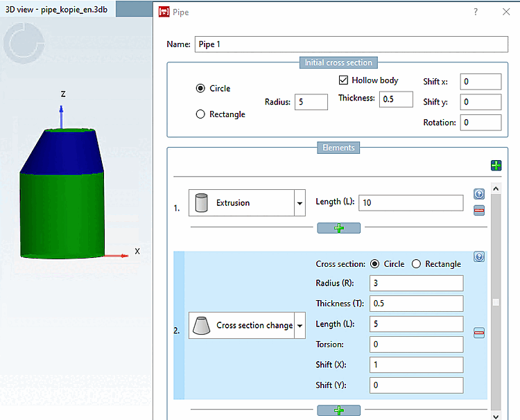 Sweep à section ronde