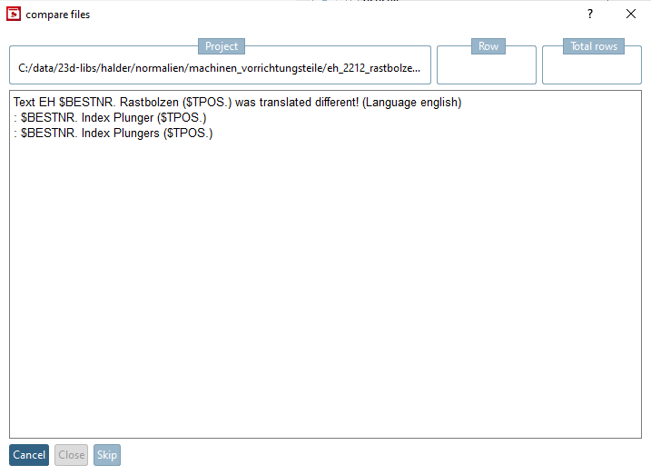 Comparer les fichiers [compare files]