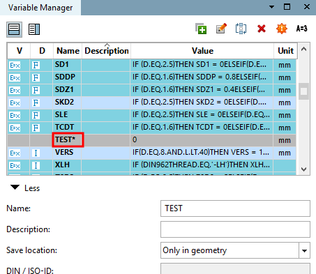 Marquage avec astérisque