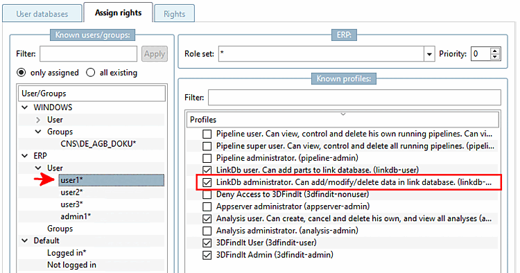 Profil "Administrateur LinkDb"