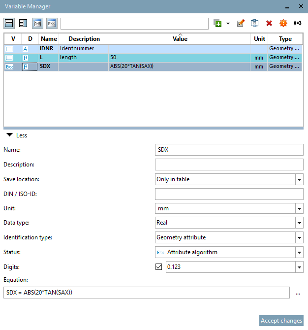 Gestionnaire de variables [Variable Manager]
