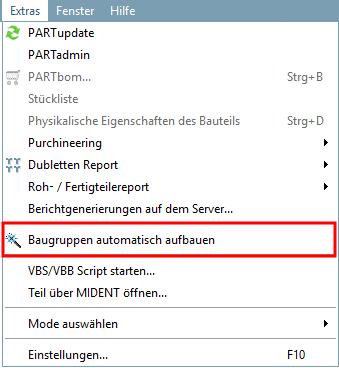 Extras menu: Connect assemblies automatically