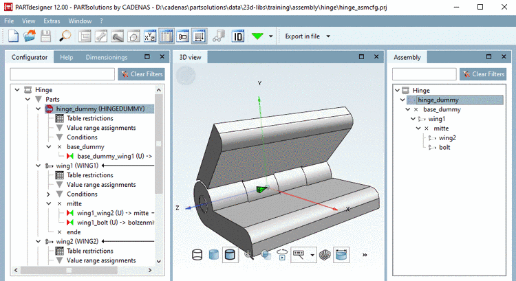 Built up assembly with set of rules