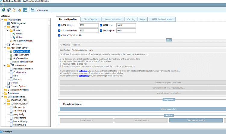 PARTadmin : option « Offer HTTP/2.0 via SSL » dans l' onglet « Port configuration »