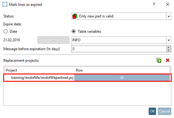 Projet de remplacement inscrit
