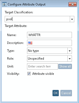 Configurer l 'attribut Sortie [Attribute Output]