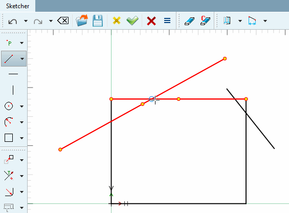 Sketcher avec capture à l'intersection