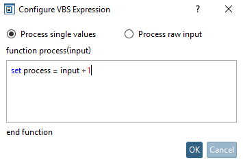 Configurer "VBS Expression [VBS Expression]".