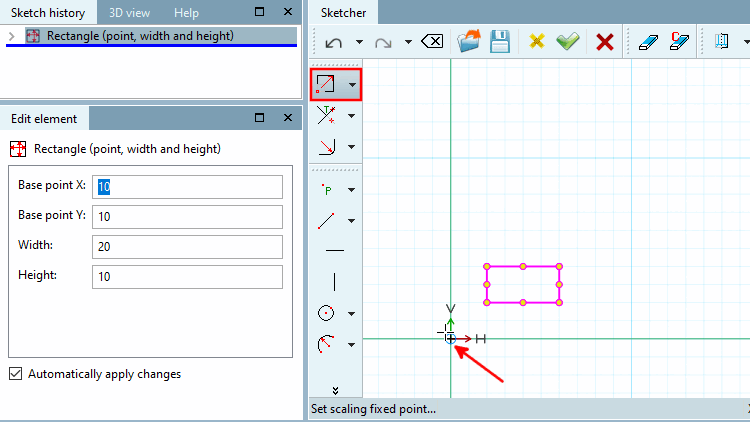 Point zéro sélectionné