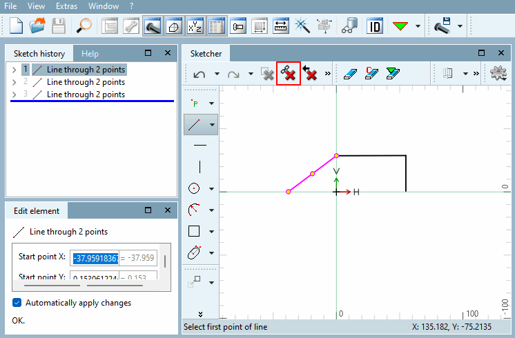Sélection avant la suppression