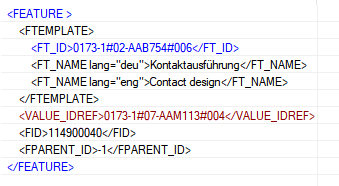 Enumeration Type AAB754 définit ici les connexions de type broche (AAM113) (mâle)
