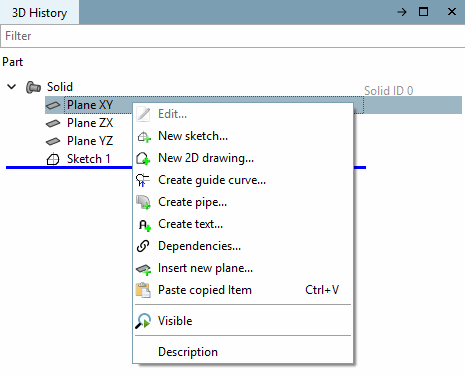 Menu contextuel niveau de base