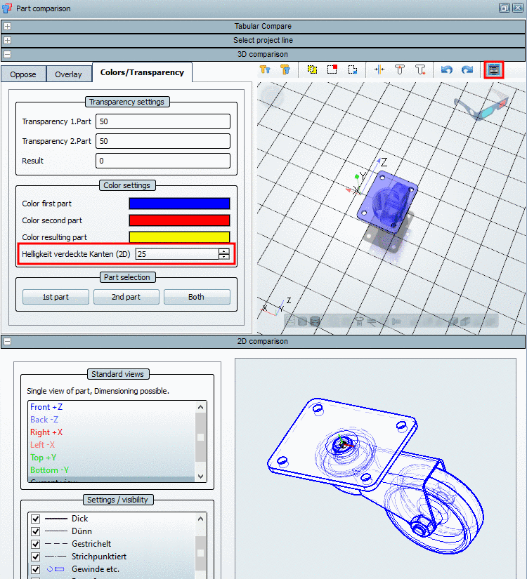 Respective entries in dialog box "Class variables"